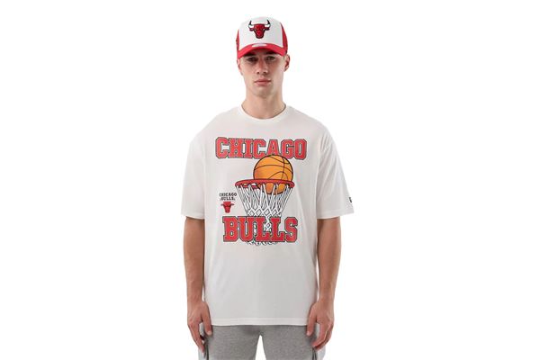 T-Shirt Oversized Chicago Bulls New Era - NBA Graphic White NEW ERA | Maglie | 60856224WHI